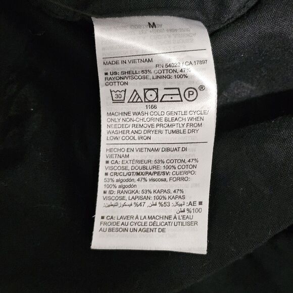 Old Navy - Dress Puff-Sleeve Printed Tie-Back Mini Swing - Size M - Black - Picture 11 of 11